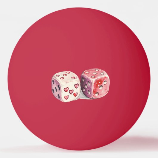 Red Cherry Hearts 卓球ボール (裏面)