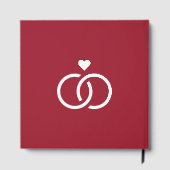 Red Cherry Ornate Monogram Wedding Guest Book ゲストブック (裏面)