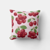 Red Cherry Pattern Square クッション (正面)
