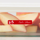 Red Cherry & Pink Bows Waterproof Kids Name ラベル (貼付)