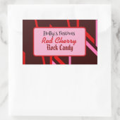Red cherry rock candy label 長方形シール (バッグ)