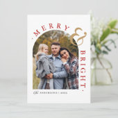 Red Chic Charm Merry & Bright Arch Photo シーズンカード (スタンド正面)