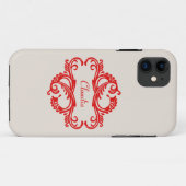 Red Chic Damask BT iPhone 5ケース Case-Mate iPhoneケース (裏面(横))