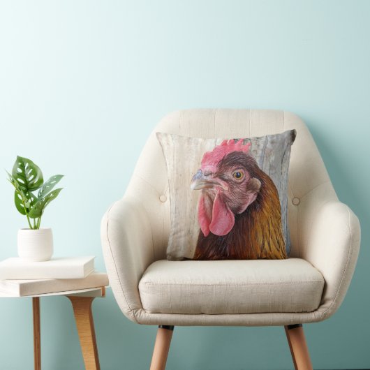 Red Chicken Hen Photo クッション (椅子)