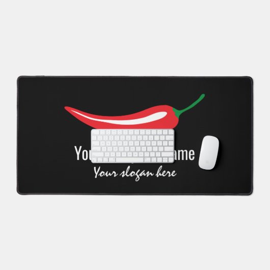Red chili pepper company logo template デスクマット (キーボード&マウス)