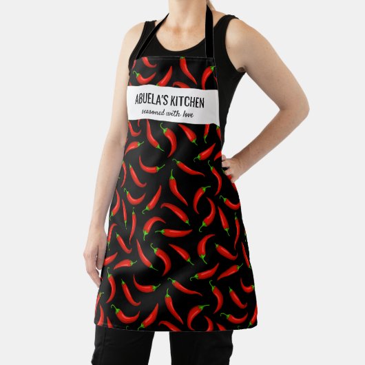 Red Chili Peppers、Abuela's Kitchen カスタム Chef エプロン (インサイチュ)