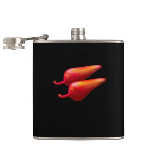 Red Chili Peppers black wrapped flask フラスク (オープン)