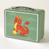 Red Chinese Dragon on Green メタルランチボックス (裏面)