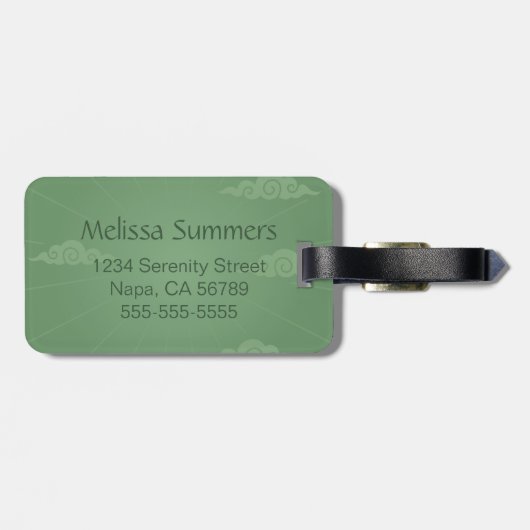 Red Chinese Dragon on Green ラゲッジタグ (裏面横)