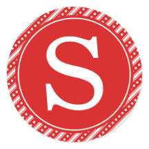 Red Christmas封筒用シールシール付き/モノグラム