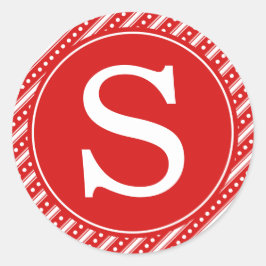 Red Christmas封筒用シールシール付き/モノグラム ラウンドシール