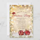 Red Christmas Balle, Stars Christmas Companyパーティー 招待状 (正面)