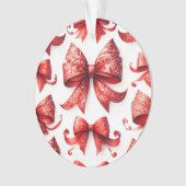 Red Christmas Bows オーナメント (正面)