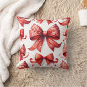 Red Christmas Bows クッション (ブランケット)