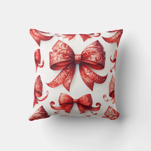 Red Christmas Bows クッション (裏面)