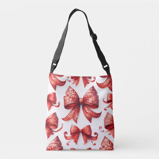 Red Christmas Bows クロスボディバッグ (裏面)