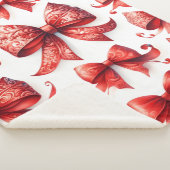 Red Christmas Bows シェルパブランケット (3/4)