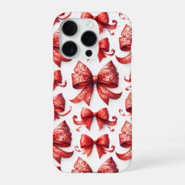 Red Christmas Bows iPhone 16 Proケース
