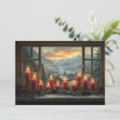 Red Christmas Candles Pine Cones Red Berries (スタンド正面)