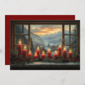 Red Christmas Candles Pine Cones Red Berries (正面/裏面)