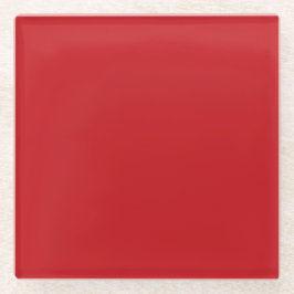 Red Christmas Color Square Glass Coaster ガラスコースター