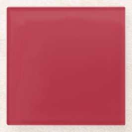  Red Christmas Color Square Glass Coaster ガラスコースター