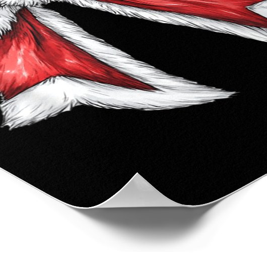 Red Christmas Coquette Bow Santa  ポスター (角)