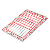 Red Christmas Countdown Weekly Checklist Tracker ノートパッド (アングル)