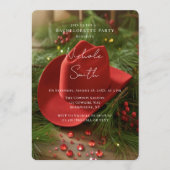 Red Christmas Cowboy Hat Bachelorette Party 招待状 (正面)