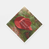Red Christmas Cowboy Hat Wedding スタンダードランチョンナプキン (角)