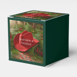 Red Christmas Cowboy Hat Wedding フェイバーボックス