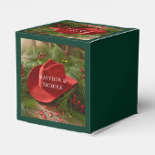 Red Christmas Cowboy Hat Wedding フェイバーボックス (裏面サイド)