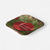 Red Christmas Cowboy Hat Wedding ペーパープレート (傾斜あり)