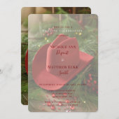 Red Christmas Cowboy Hat Wedding Celebration 招待状 (正面/裏面)