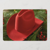 Red Christmas Cowboy Hat Wedding Shower 招待状 (裏面)