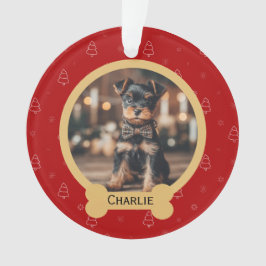 Red Christmas Dog Name Holiday Keepsake オーナメント