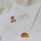 Red Christmas Door Return Address Label ラベル