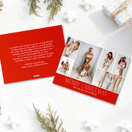 RED Christmas Elegant 6 Collage Photo message シーズンカード