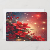 Red Christmas Floral Holiday Card シーズンカード (裏面)