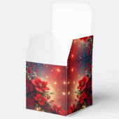 Red Christmas Floral Holiday Favor Box フェイバーボックス (オープン)