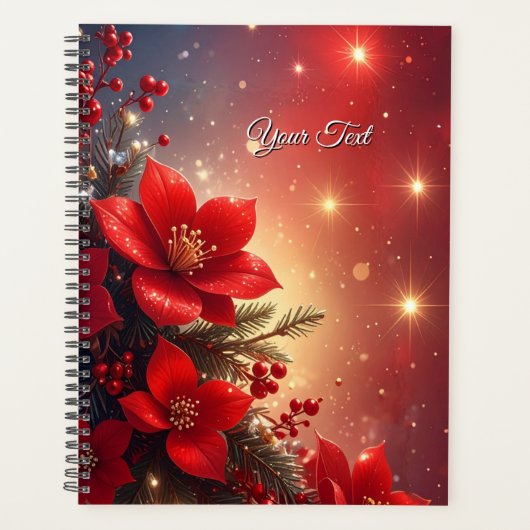 Red Christmas Floral Holiday Planner プランナー手帳 (正面)