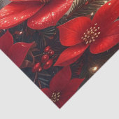 Red Christmas Floral Holiday Tissue Paper 薄葉紙 (詳細)