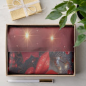 Red Christmas Floral Holiday Tissue Paper 薄葉紙 (ギフト)