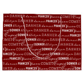 Red Christmas Gift Bag | Santa's Reindeer ラージペーパーバッグ (裏面)