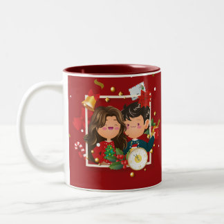 Red Christmas Gift Mug ツートーンマグカップ