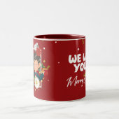 Red Christmas Gift Mug ツートーンマグカップ (中央)