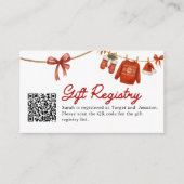 Red Christmas Gift QR Code Registry Card エンクロージャーカード (正面)