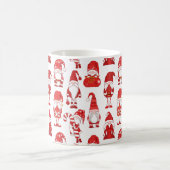 Red Christmas Gnome Character Pattern コーヒーマグカップ (中央)