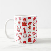 Red Christmas Gnome Character Pattern コーヒーマグカップ (左)