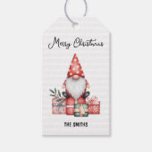 Red Christmas Gnome with Presents Merry Holiday ギフトタグ (正面)